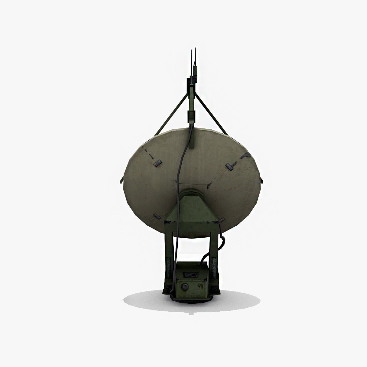 Military Radar Dish Low-poly 3D model_3