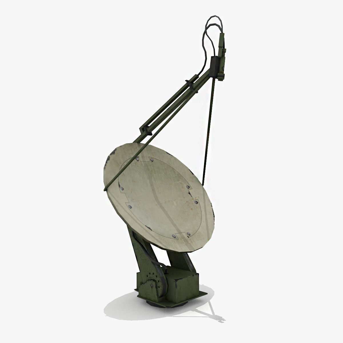 Military Radar Dish Low-poly 3D model_0