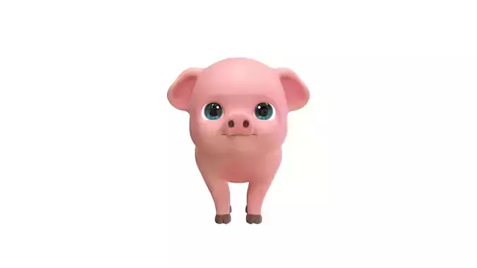 Stylized Baby Pig 3D Model