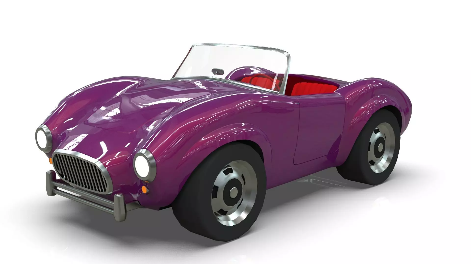 3D Cartoon Car Roadster Lowpoly Low-poly 3D model