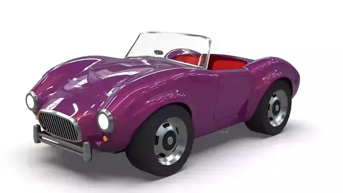 3D Cartoon Car Roadster Lowpoly 