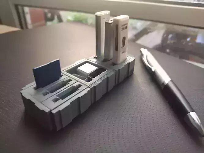 Modular USB SD holder - terminal blocks 3D print model