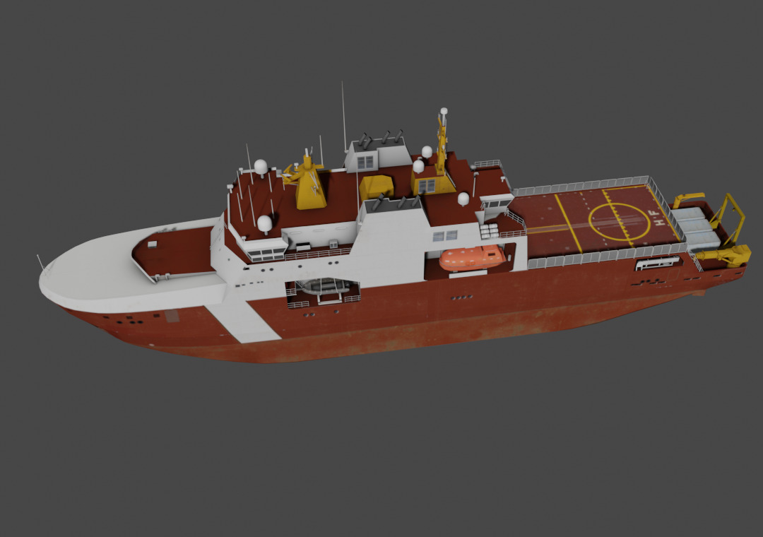 Arctic and Offshore Patrol Ship Low-poly 3D model_9