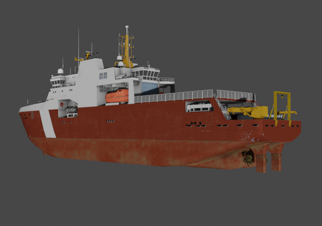 Arctic and Offshore Patrol Ship Low-poly 3D model_2