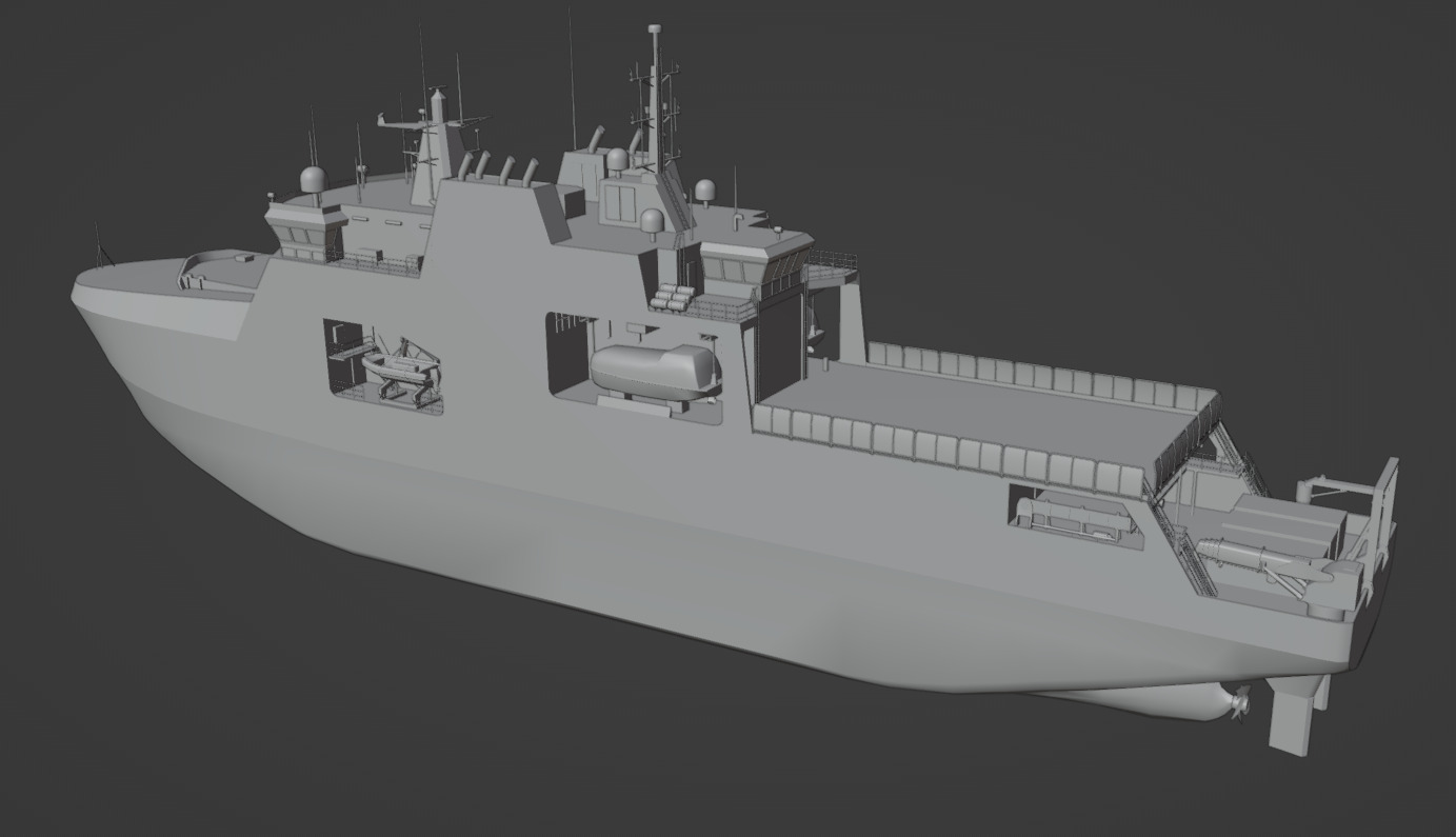 Arctic and Offshore Patrol Ship Low-poly 3D model_7