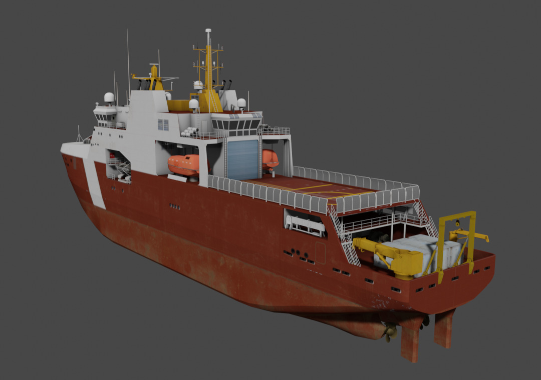 Arctic and Offshore Patrol Ship Low-poly 3D model_11