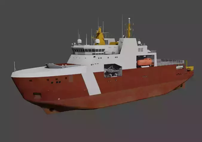 Arctic and Offshore Patrol Ship Low-poly 3D model