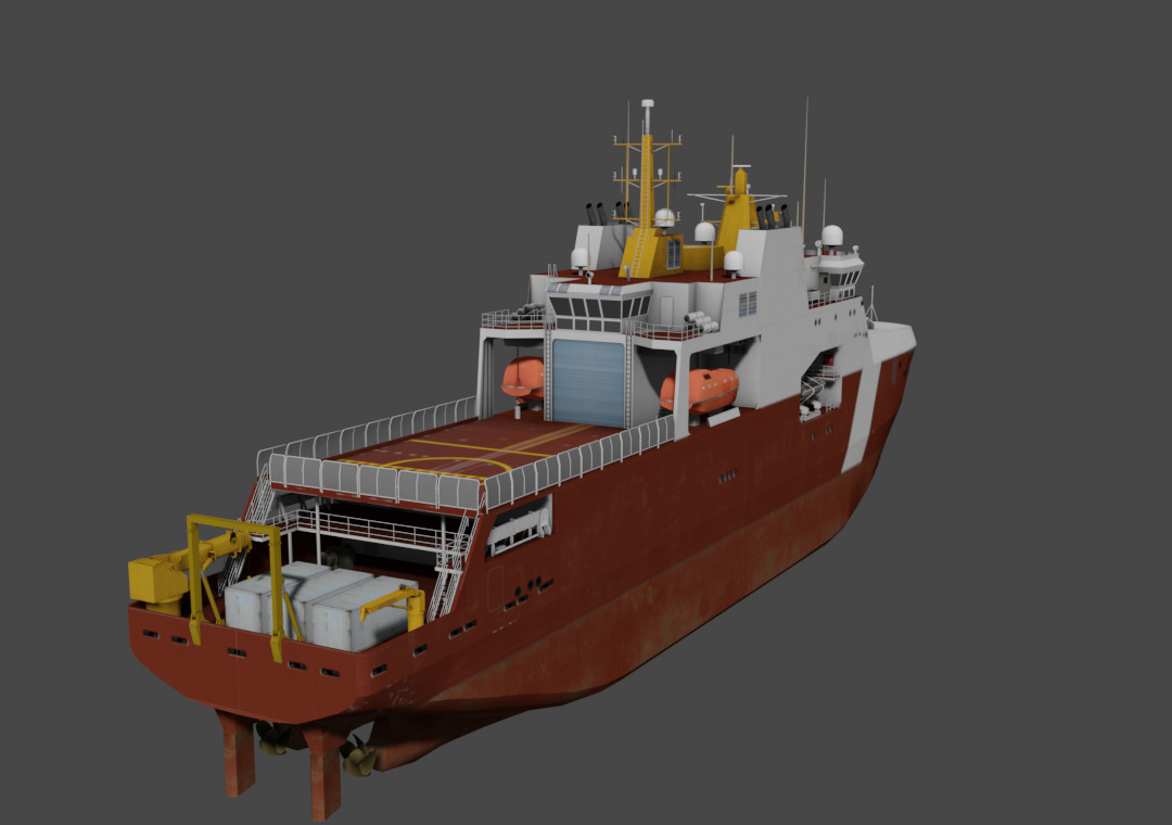 Arctic and Offshore Patrol Ship Low-poly 3D model_4