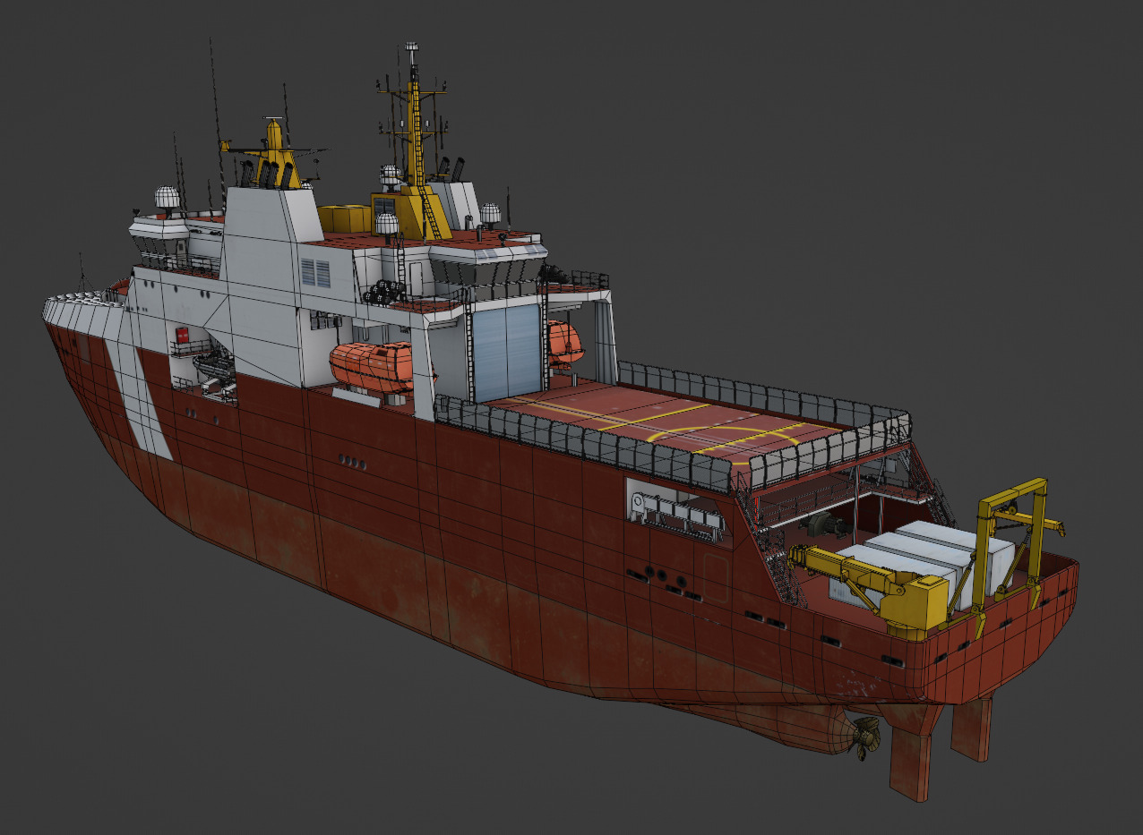 Arctic and Offshore Patrol Ship Low-poly 3D model_13