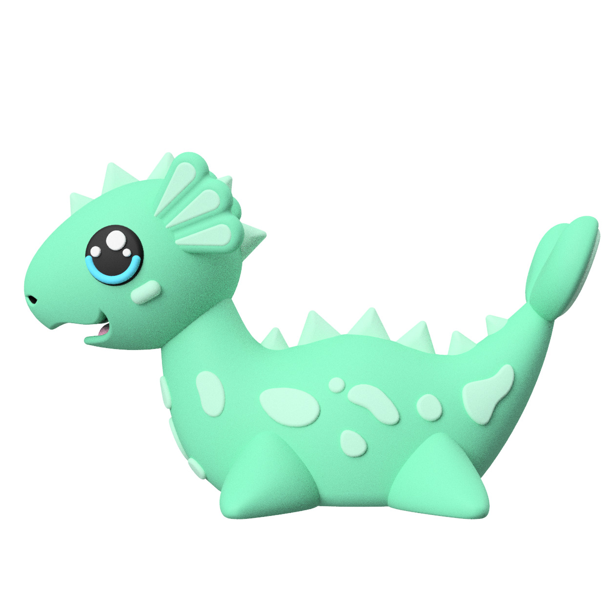 Cute Cryptid Little Loch Ness Monster 3D Printable Figure 3D print model_2