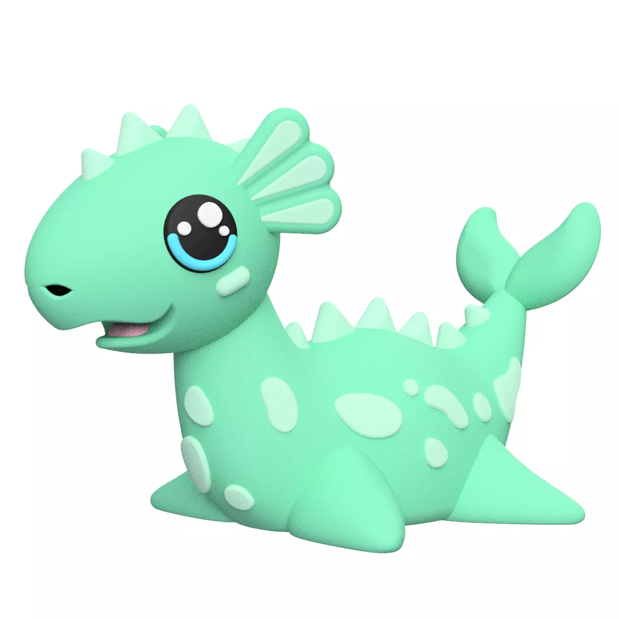 Cute Cryptid Little Loch Ness Monster 3D Printable Figure 3D print model_0