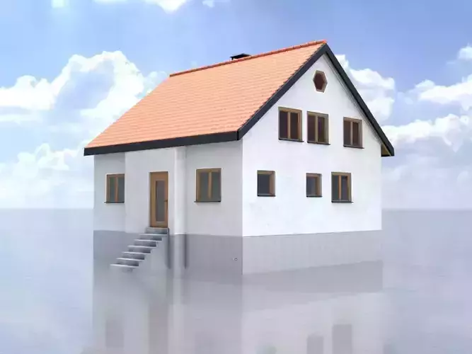 Modern single-family house version 1 R Low-poly 3D model
