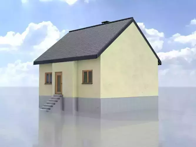 Modern single-family house version 2 L Low-poly 3D model