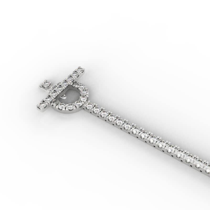 Diamond Tennis Bracelet with Toggle Clasp 3D print model_2