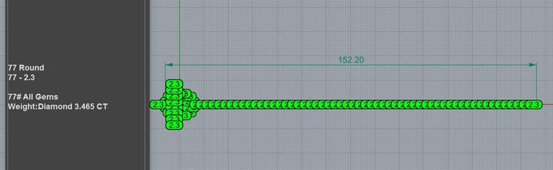 Diamond Tennis Bracelet with Toggle Clasp 3D print model_3