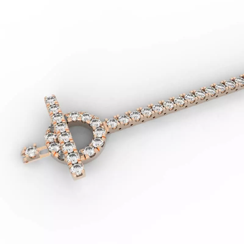 Diamond Tennis Bracelet with Toggle Clasp 3D print model_0