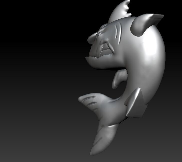 Aggressive Shark 3D Model 3D print model_4