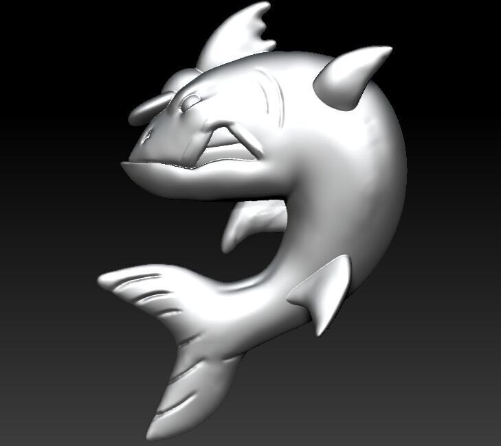 Aggressive Shark 3D Model 3D print model_2