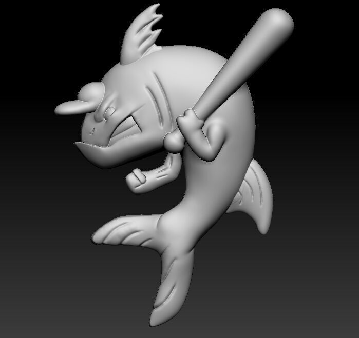 Aggressive Shark 3D Model 3D print model_7