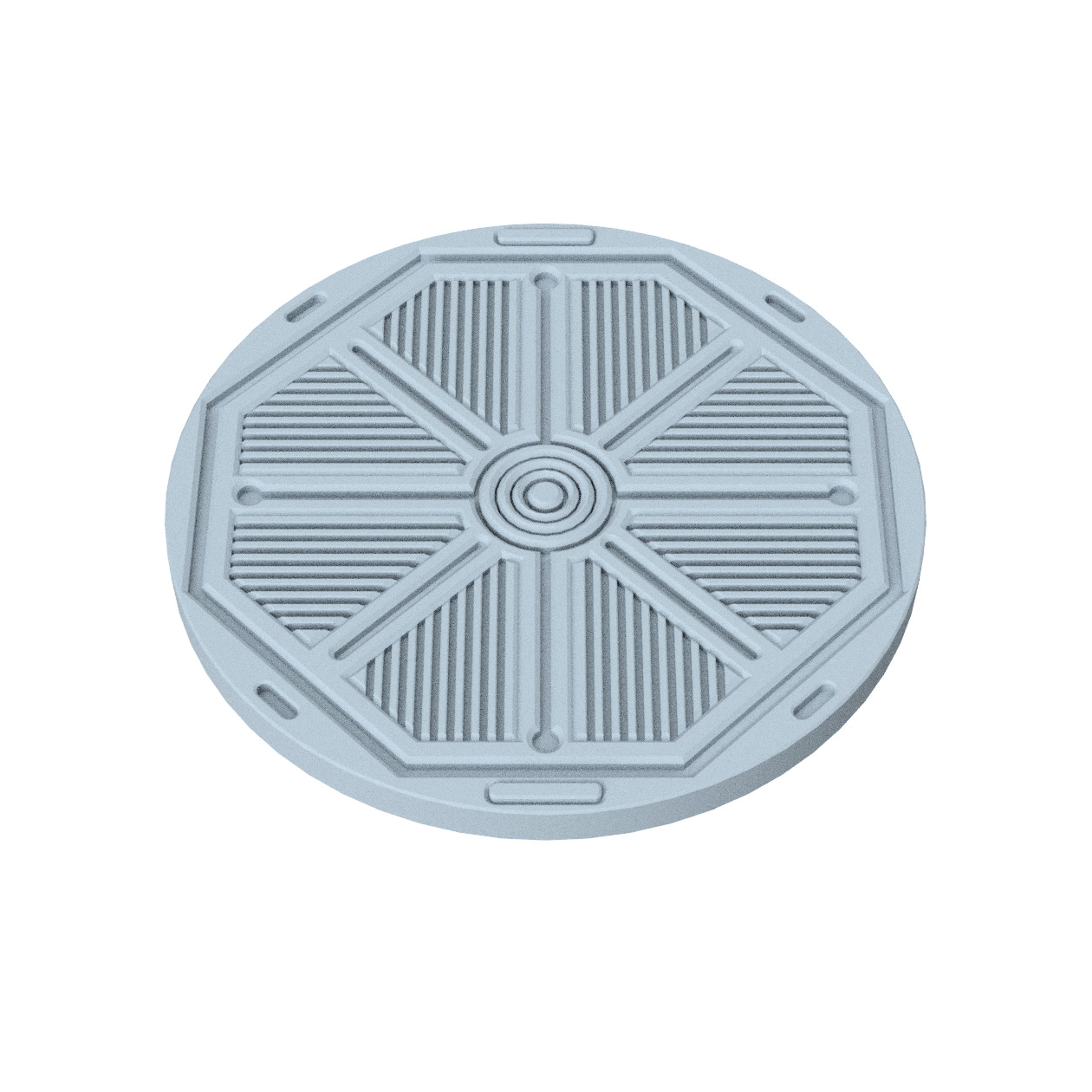 Sci-Fi Grated Floor Base Toppers 32mm Round Miniature Bases 3D print model_6