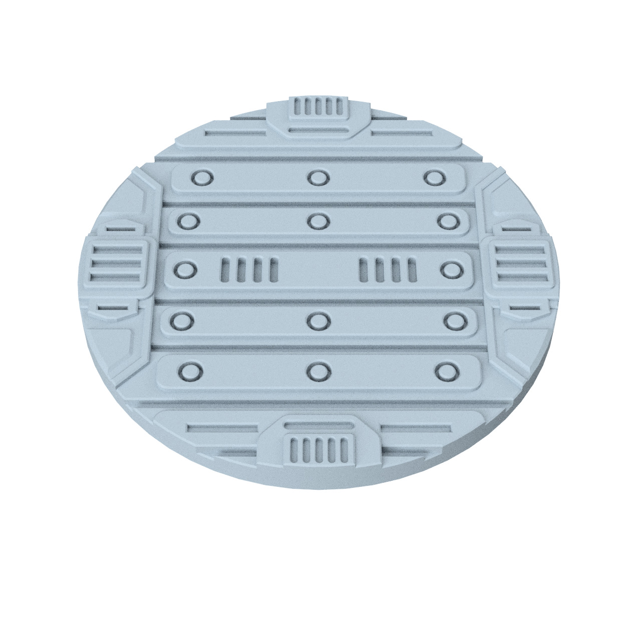 Sci-Fi Grated Floor Base Toppers 32mm Round Miniature Bases 3D print model_2