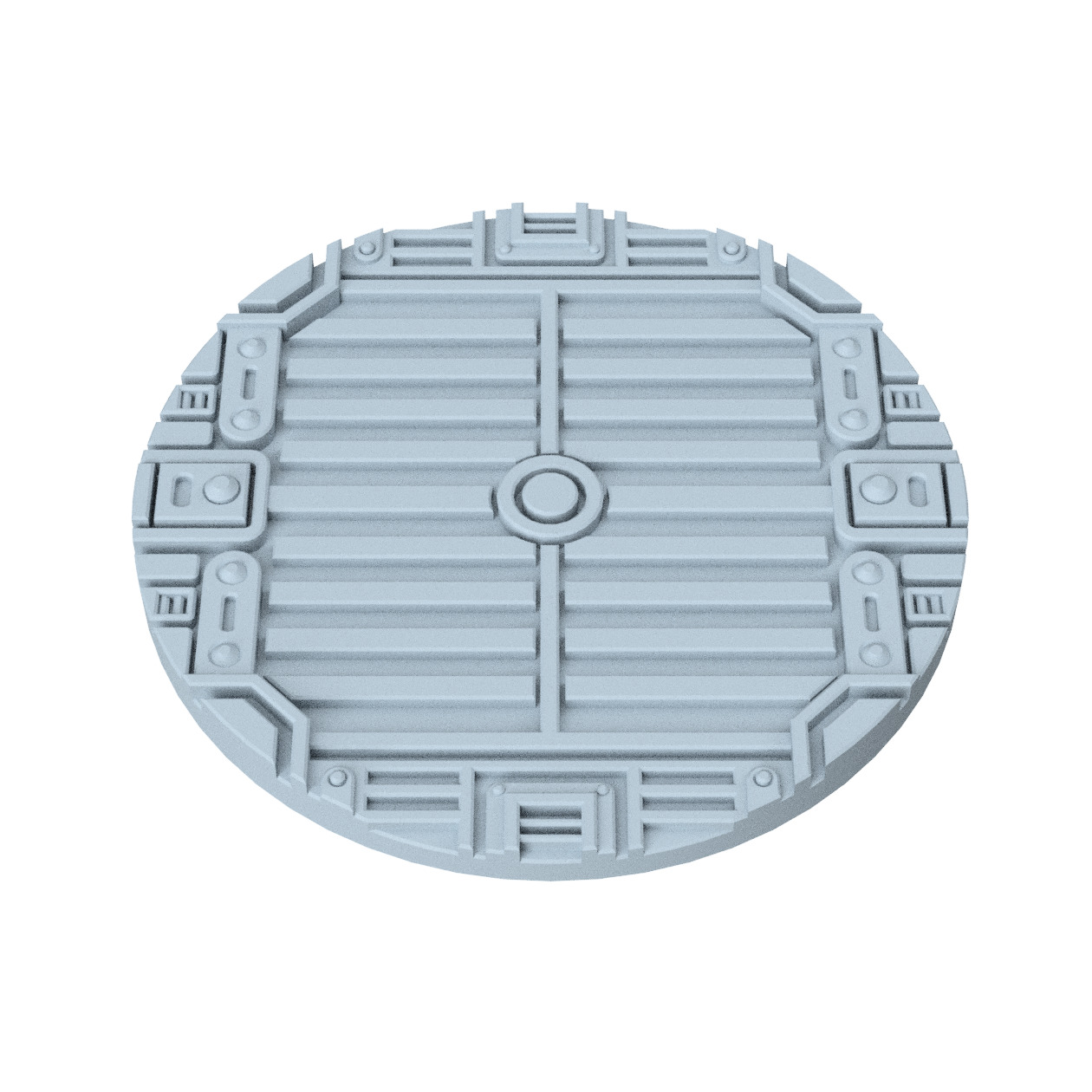 Sci-Fi Grated Floor Base Toppers 32mm Round Miniature Bases 3D print model_4