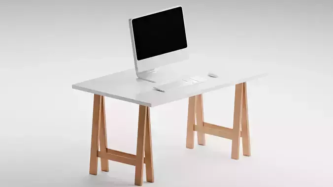 Desktop Setup 3D Model Game Ready