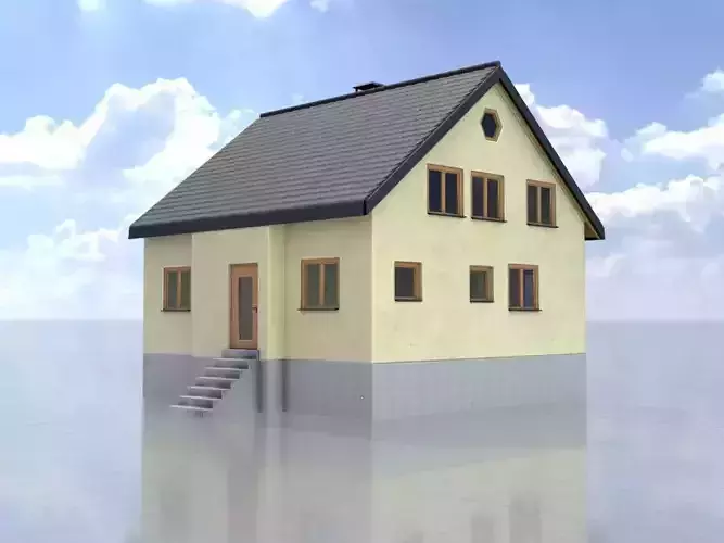 Modern single-family house version 2 R Low-poly 3D model