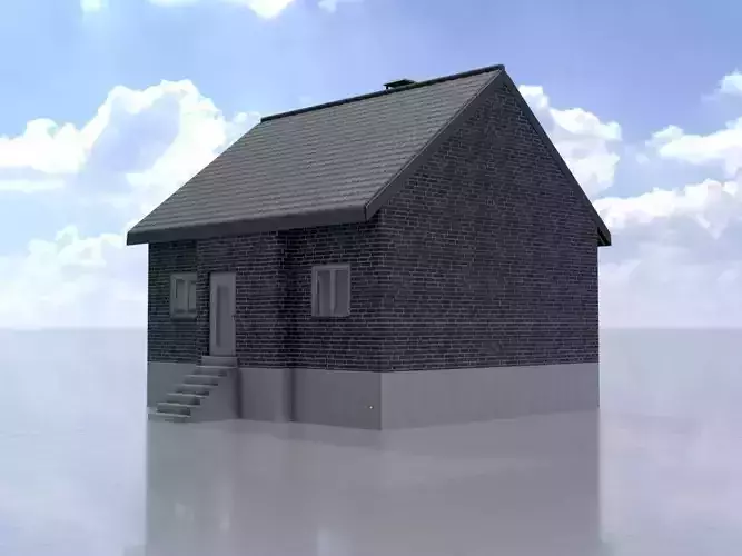 Modern single-family house version 3 L Low-poly 3D model
