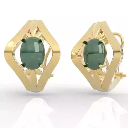 Oval Gemstone Earrings