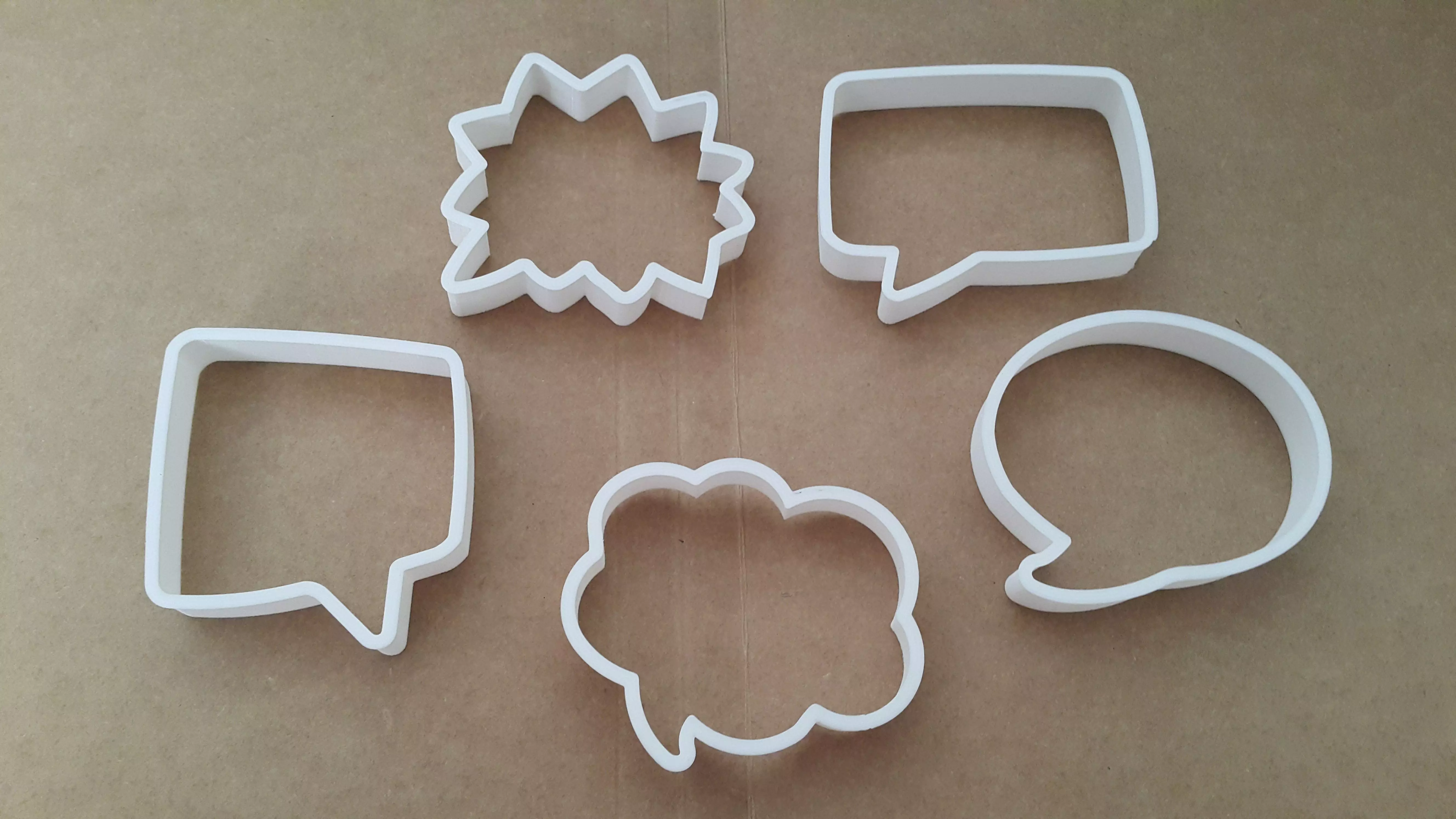5pc Call out bubble set cookie cutter 3D print model_0