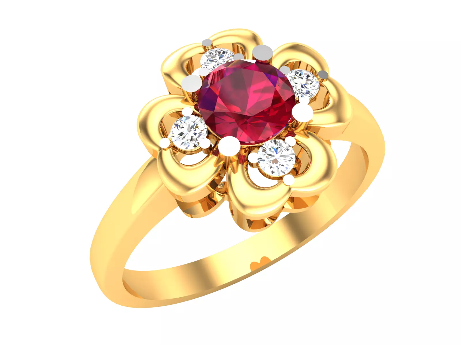 Women Ring Render 3dm STL OBJ FBX Details 3D print model_0