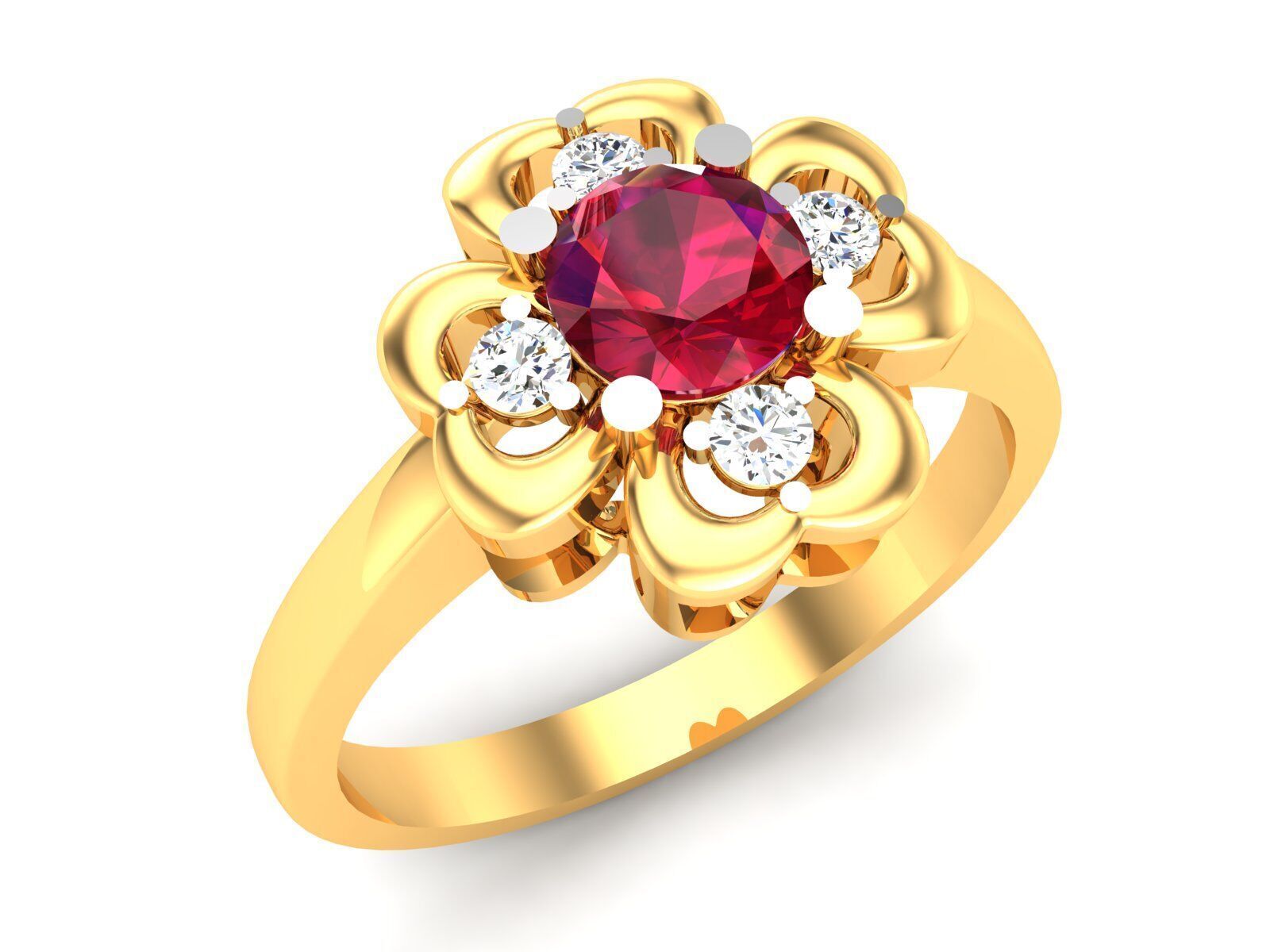 Women Ring Render 3dm STL OBJ FBX Details 3D print model_3