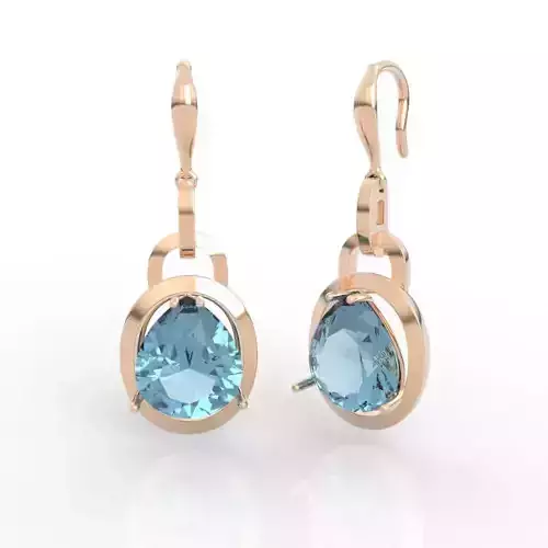 Pear Cut Drop Earrings 3D print model