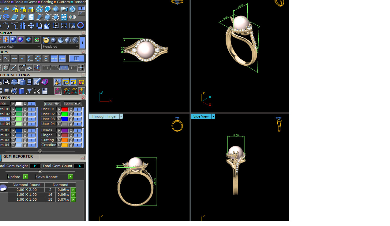Women Ring Render 3dm STL OBJ FBX Details 3D print model_6