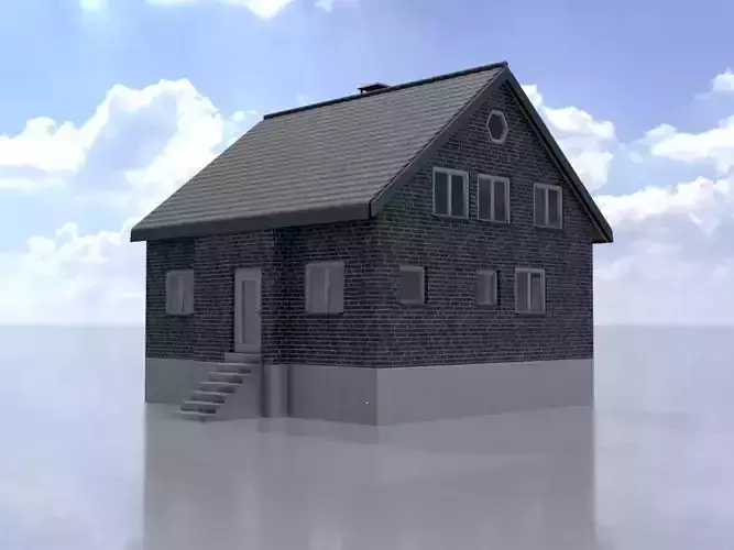 Modern single-family house version 3 R Low-poly 3D model