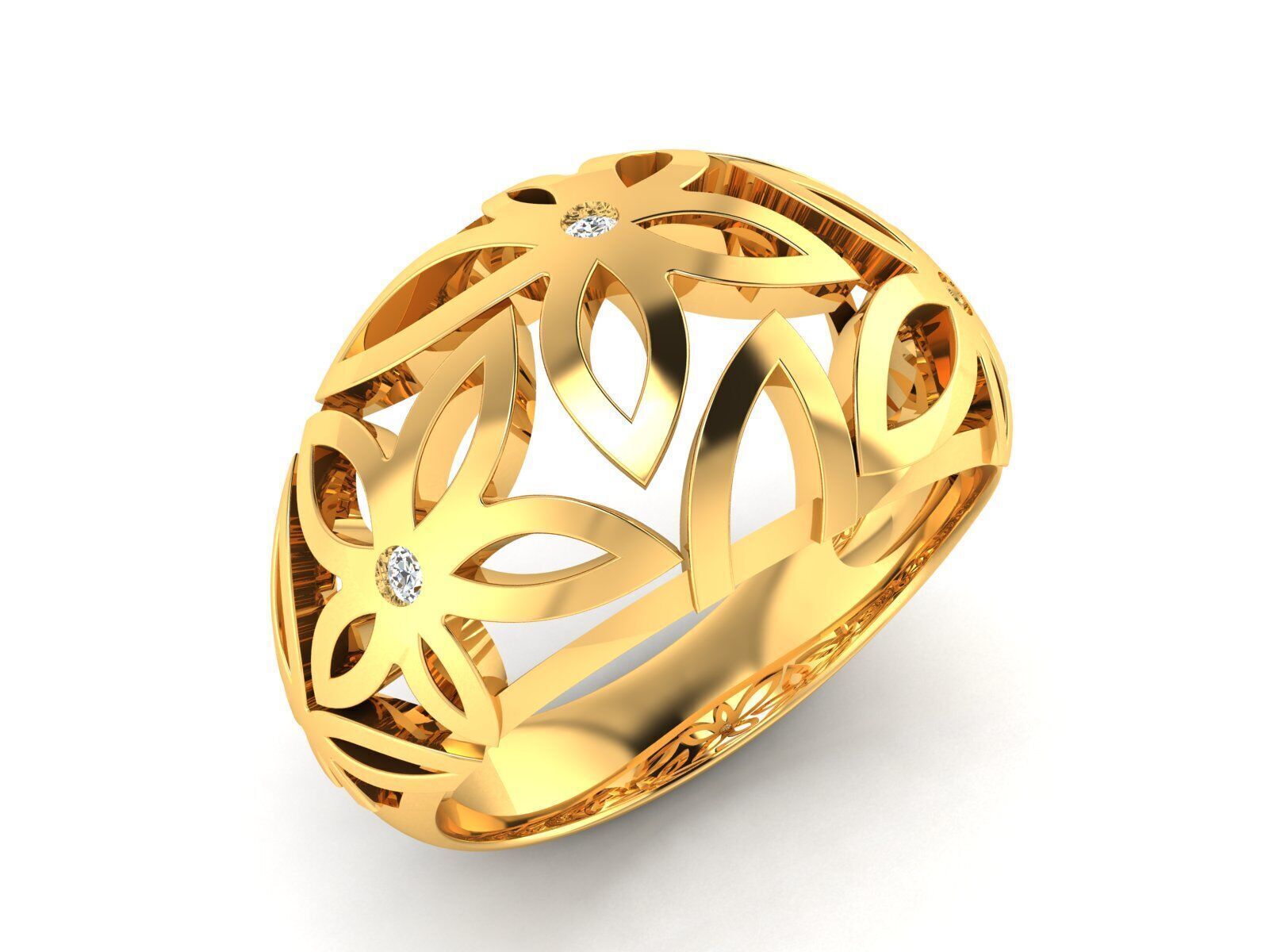 Women Ring Render 3dm STL OBJ FBX Details 3D print model_1