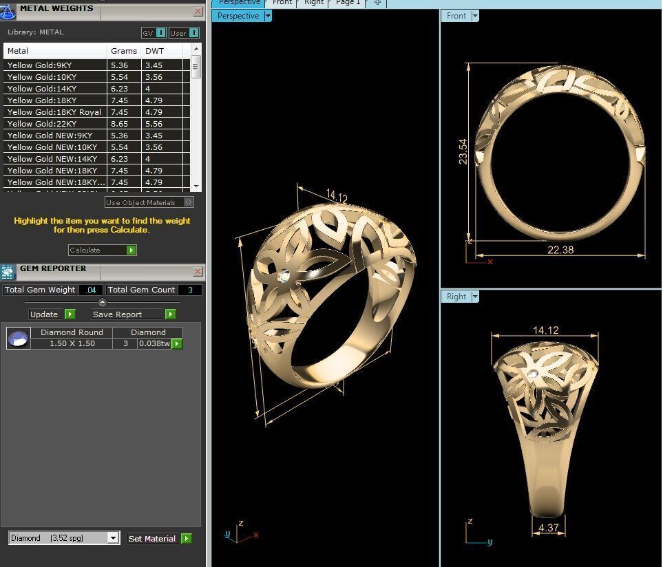 Women Ring Render 3dm STL OBJ FBX Details 3D print model_18