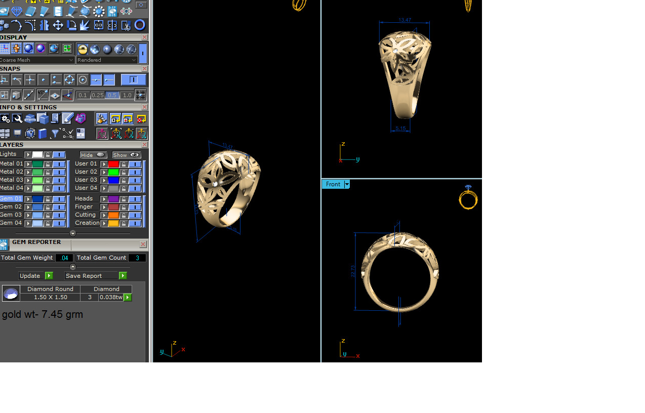 Women Ring Render 3dm STL OBJ FBX Details 3D print model_17