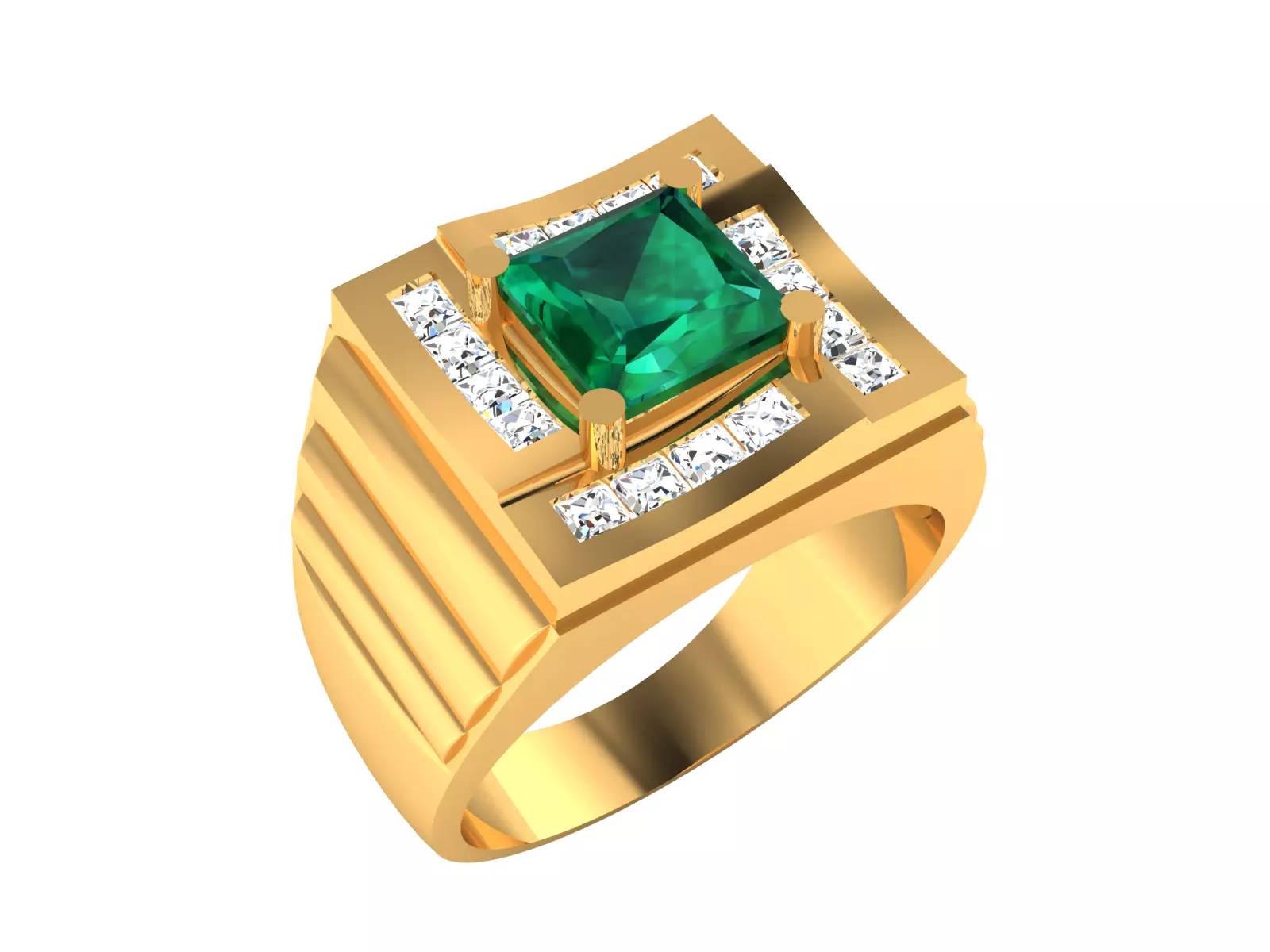 Mens Ring Render 3dm STL OBJ FBX Details 3D print model