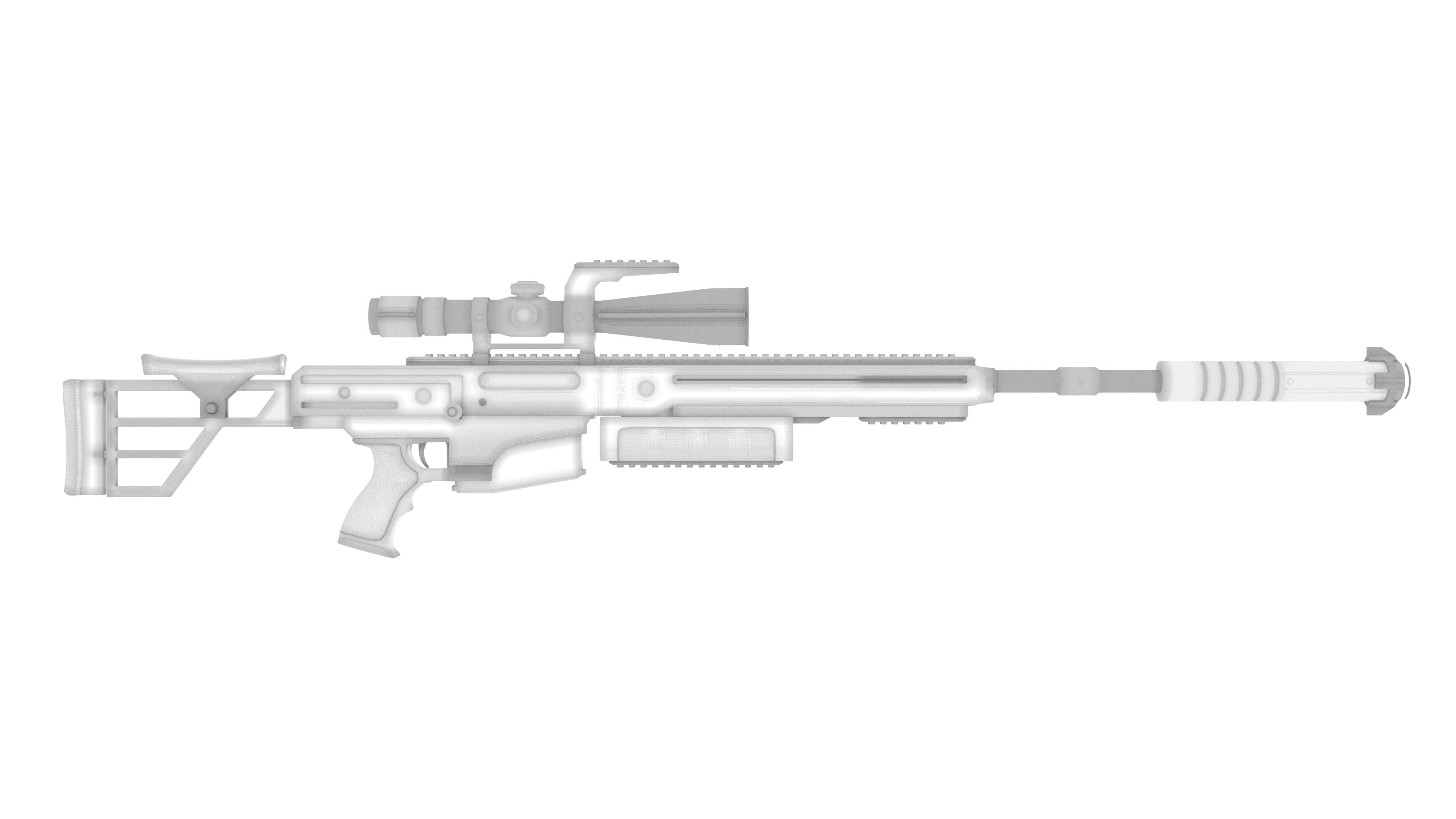 Sci-Fi Sniper Low-poly 3D model_3