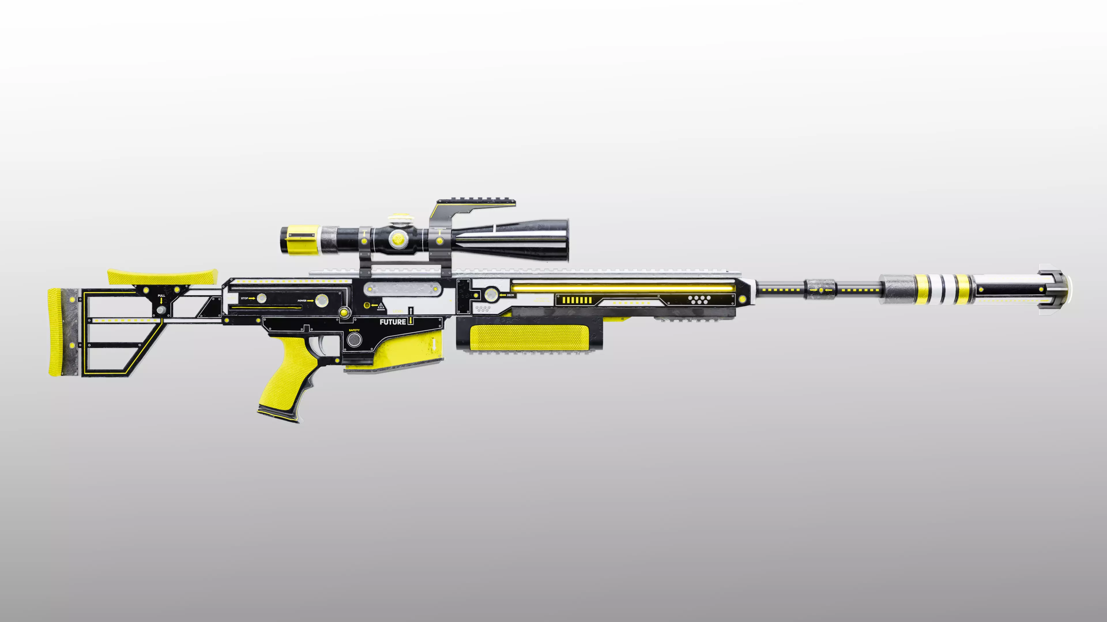 Sci-Fi Sniper Low-poly 3D model_0