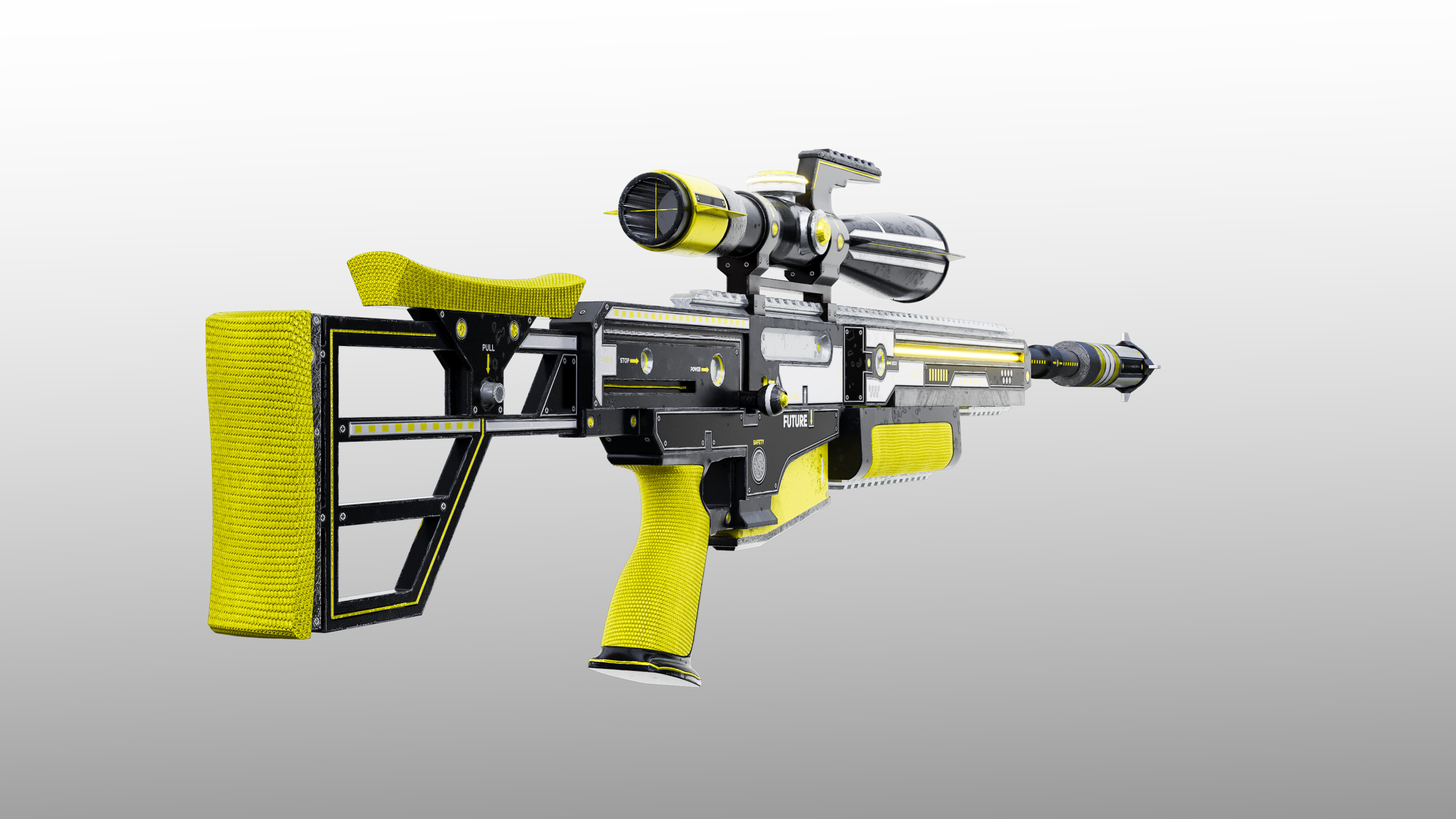 Sci-Fi Sniper Low-poly 3D model_1