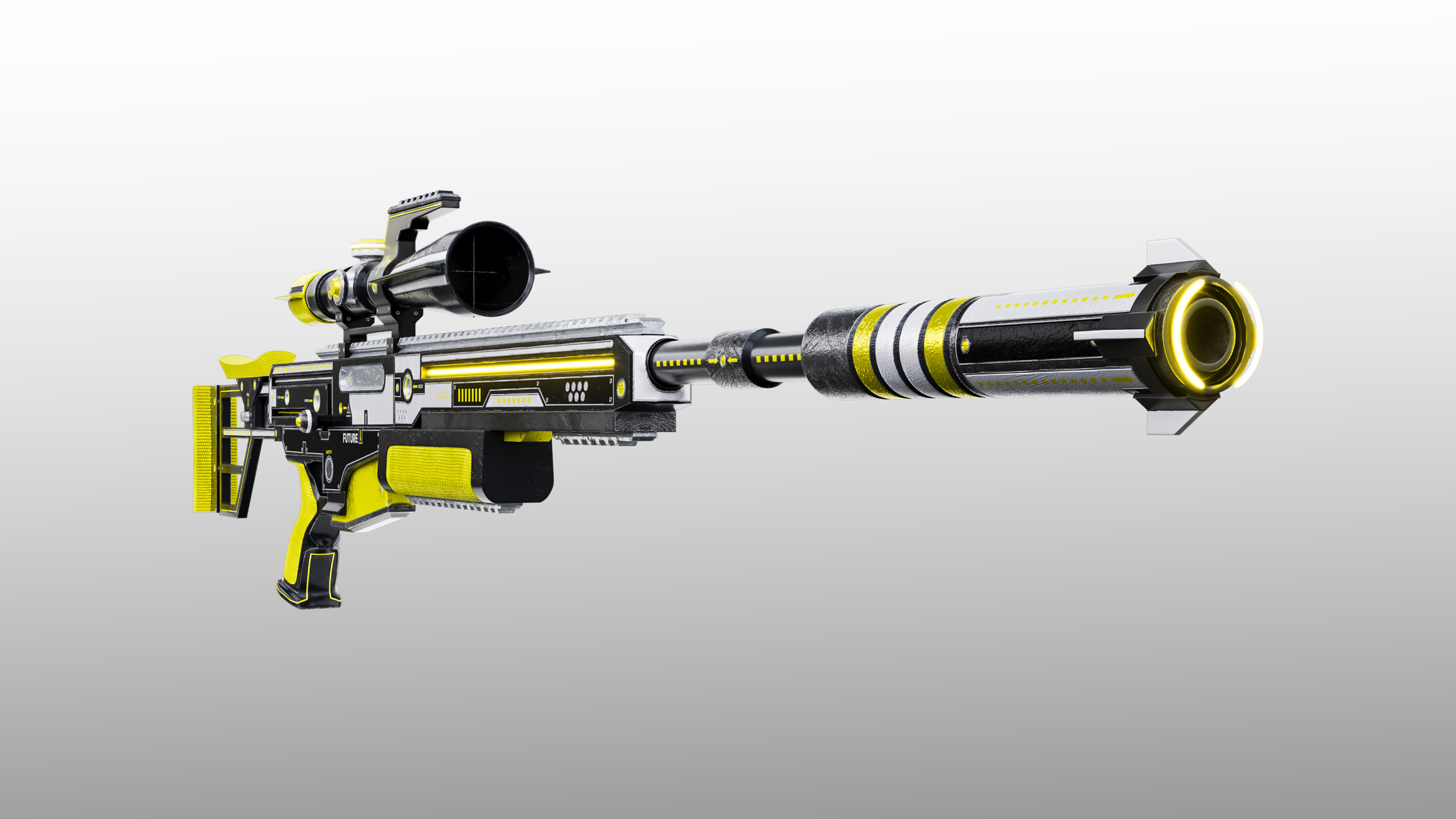Sci-Fi Sniper Low-poly 3D model_2