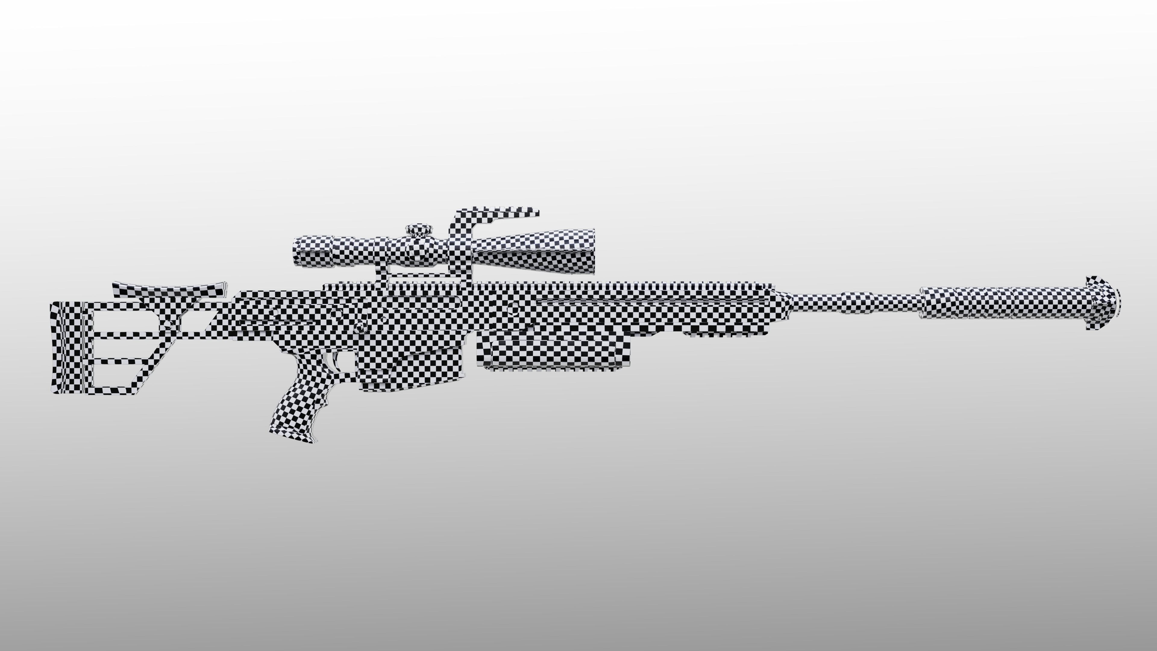 Sci-Fi Sniper Low-poly 3D model_4