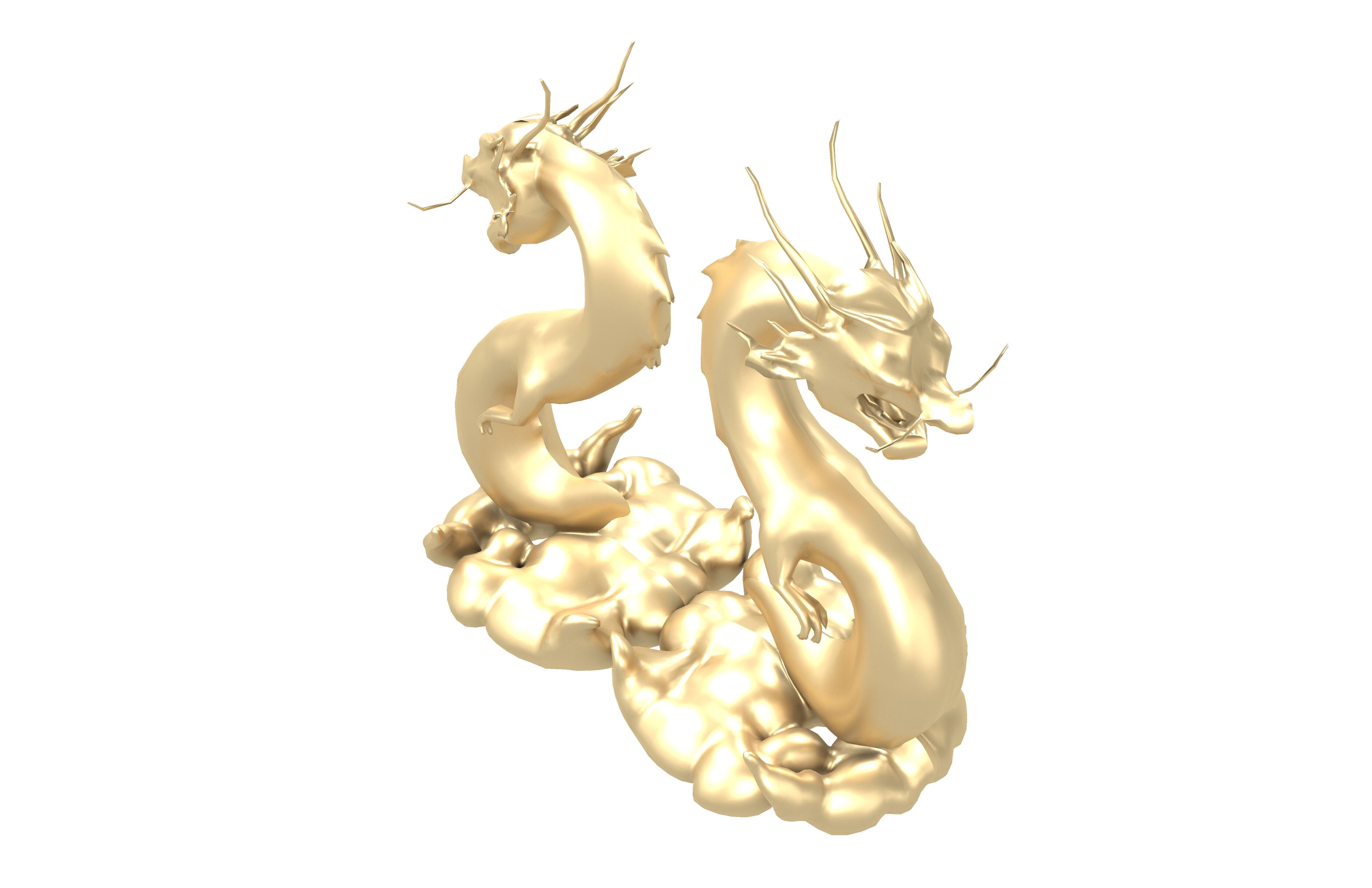 Chinese Dragon Decoration Statue v1 003 Low-poly 3D model_2