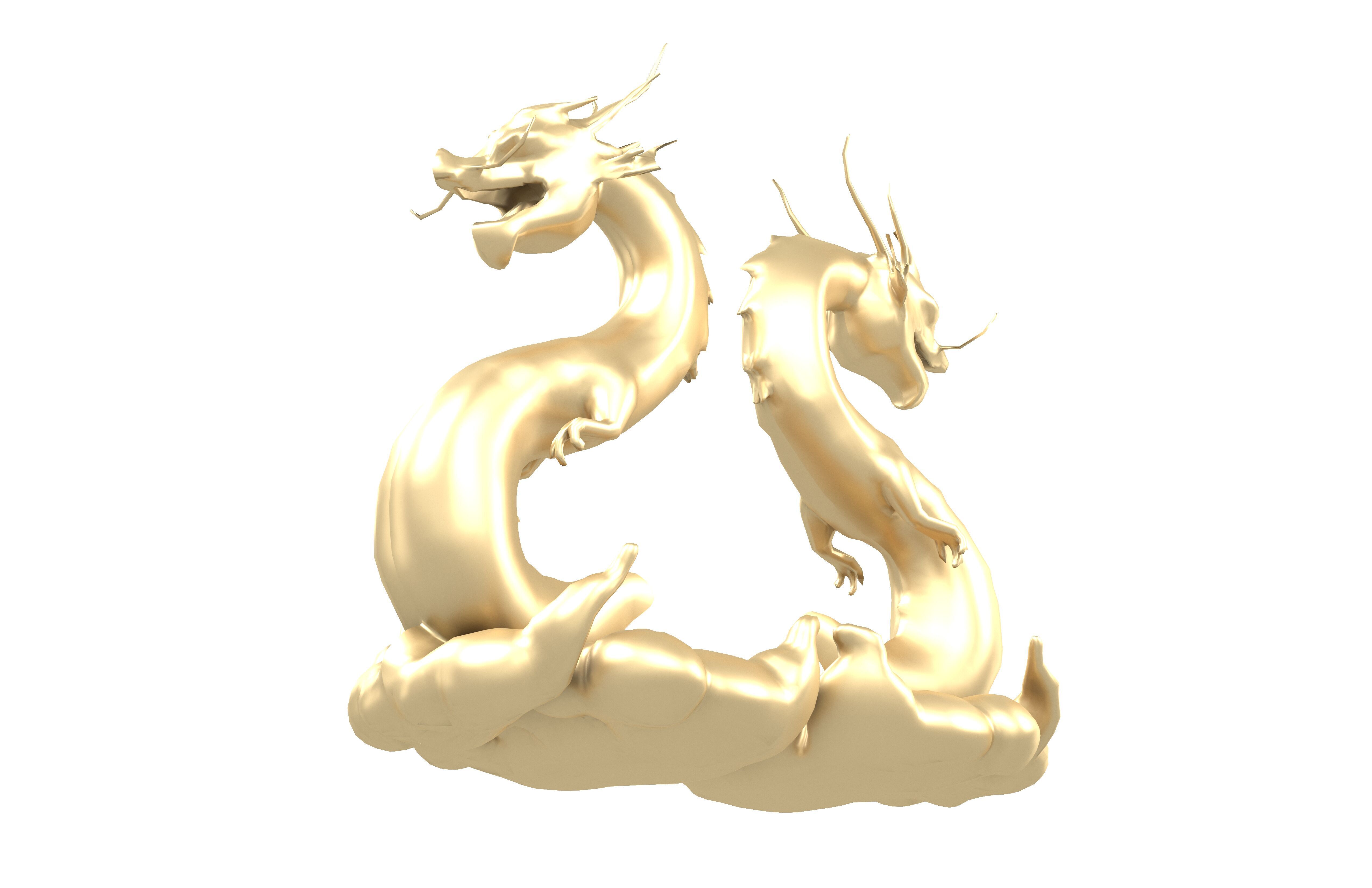 Chinese Dragon Decoration Statue v1 003 Low-poly 3D model_3