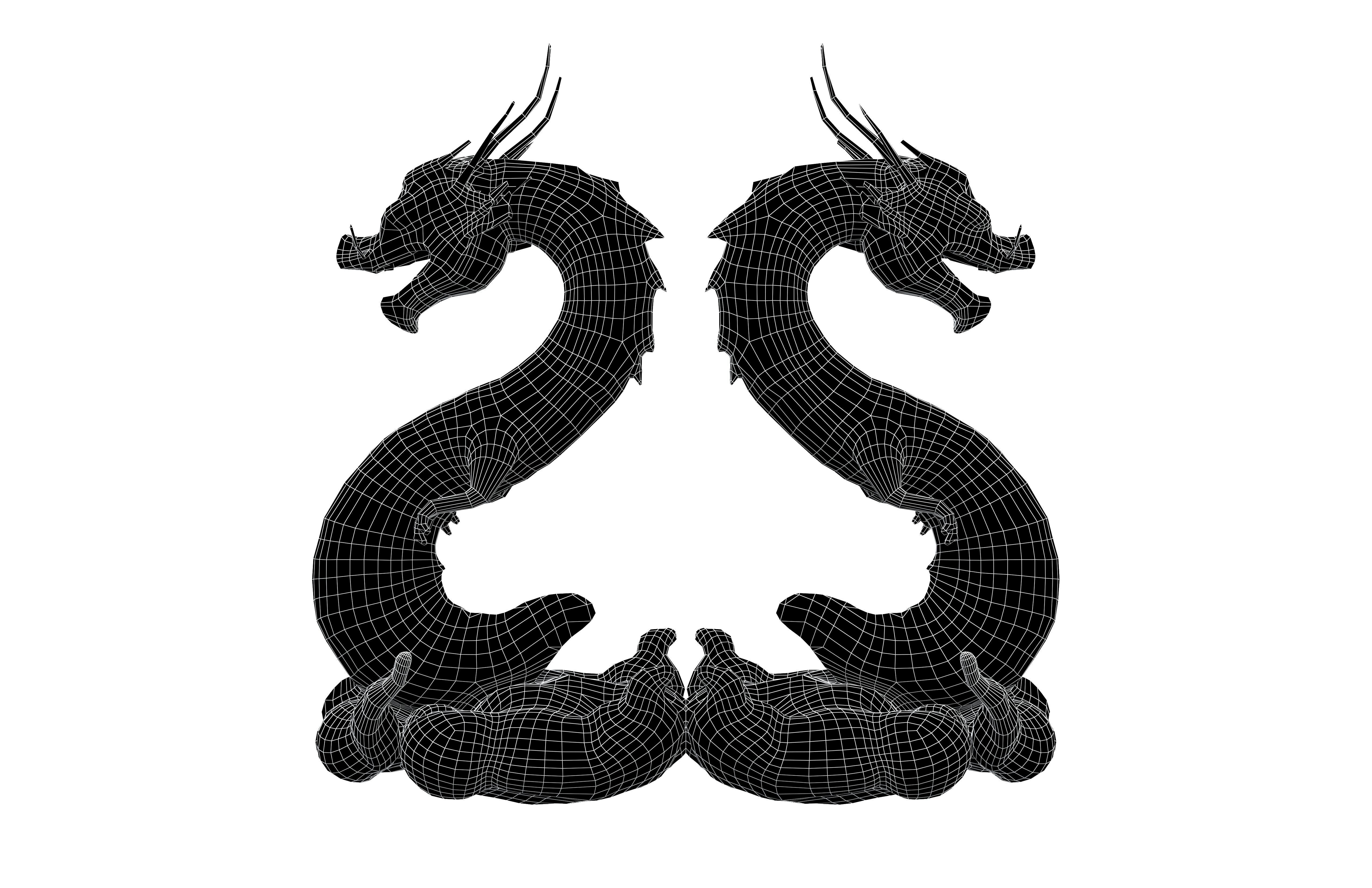 Chinese Dragon Decoration Statue v1 003 Low-poly 3D model_4