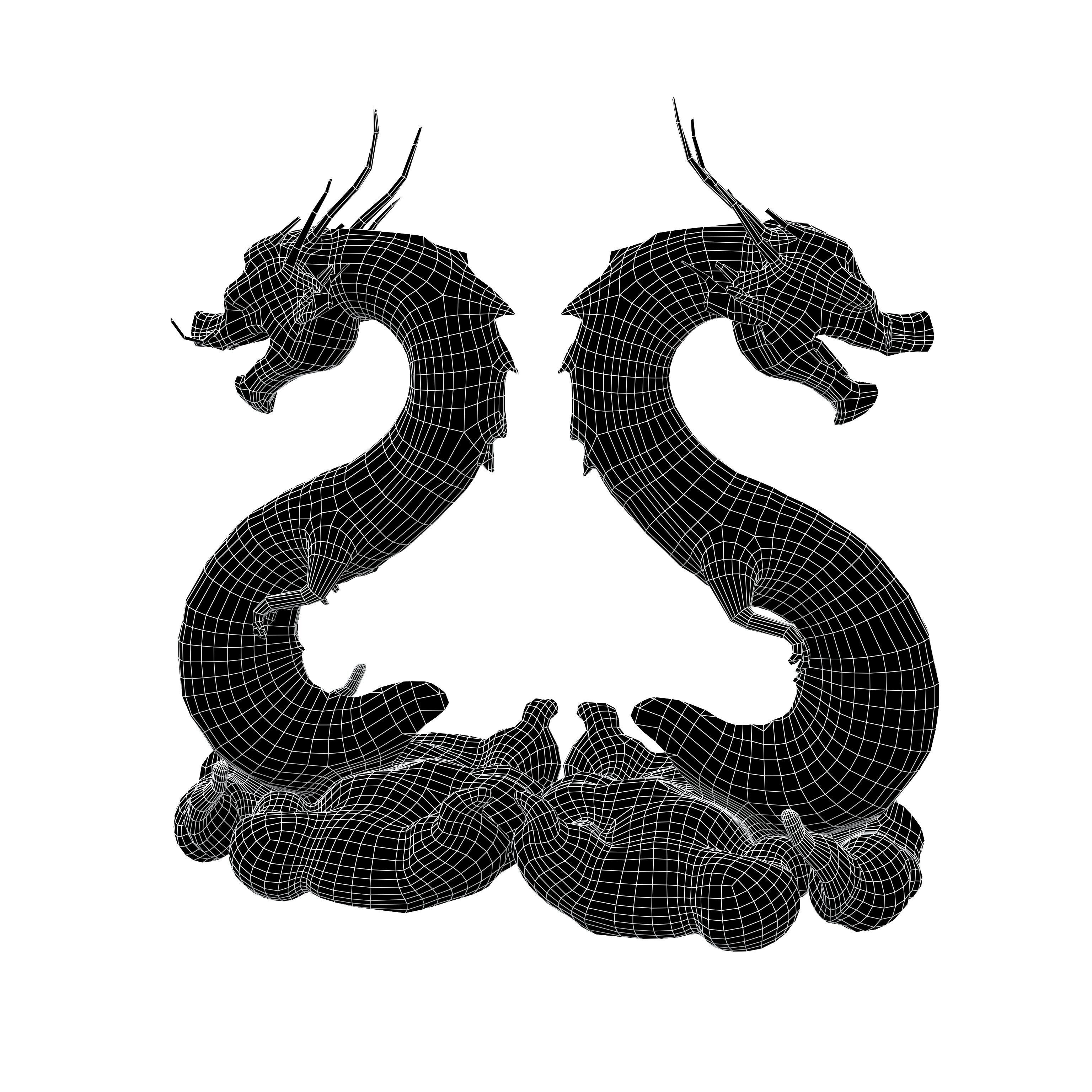 Chinese Dragon Decoration Statue v1 003 Low-poly 3D model_6