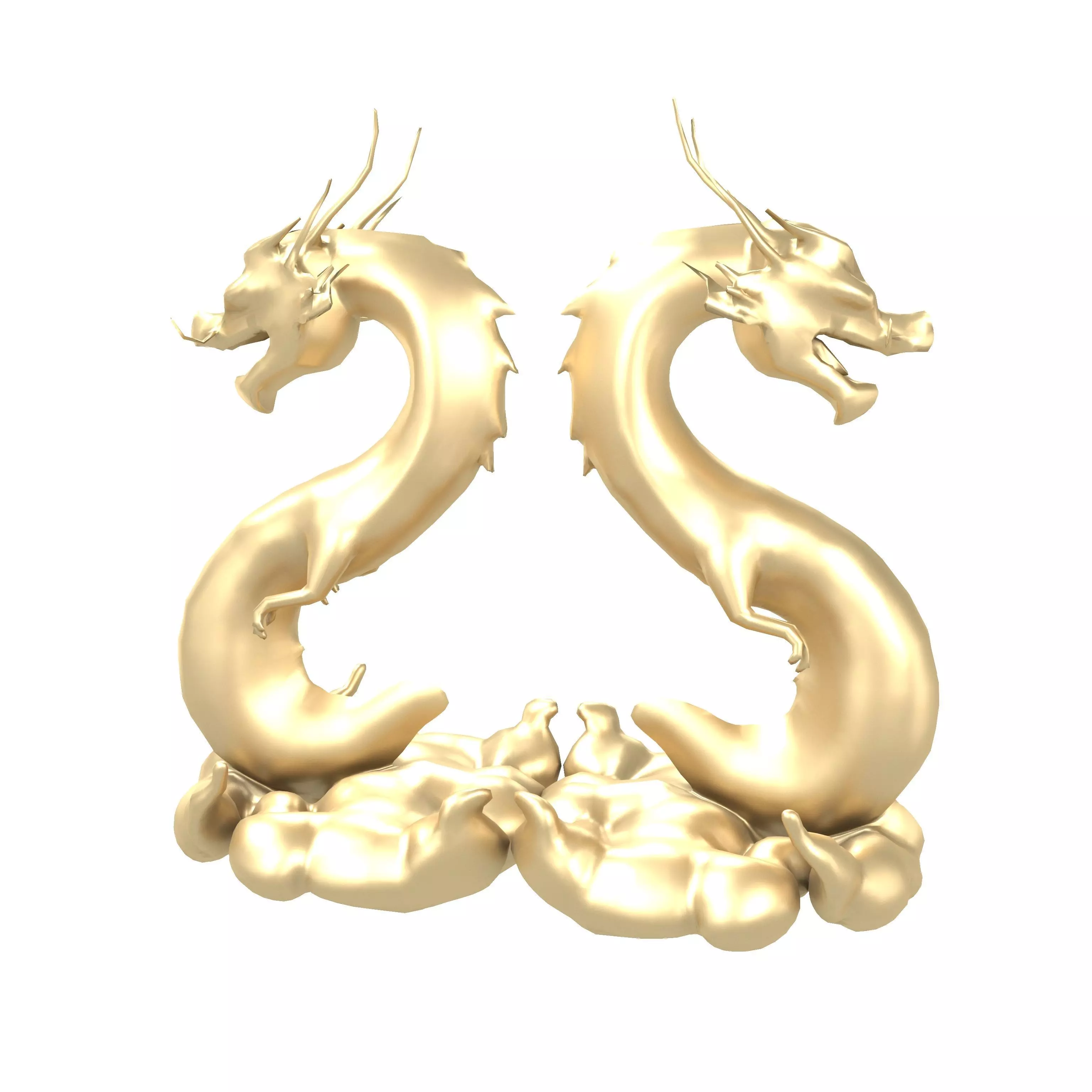 Chinese Dragon Decoration Statue v1 003 Low-poly 3D model_0